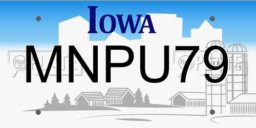 MNPU79 Iowa License Plate