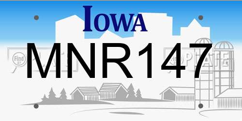 MNR147 Iowa License Plate