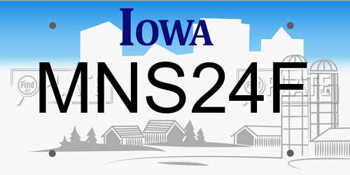MNS24F Iowa License Plate
