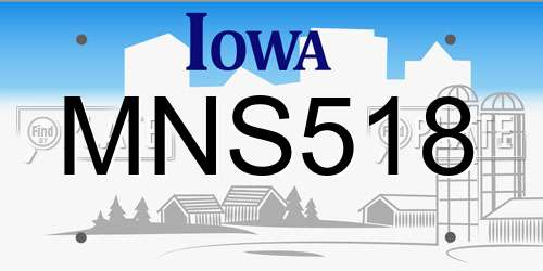 MNS518 Iowa License Plate