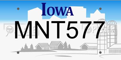 MNT577 Iowa License Plate