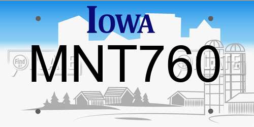 MNT760 Iowa License Plate