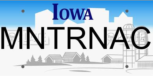MNTRNAC Iowa License Plate