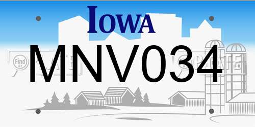 MNV034 Iowa License Plate