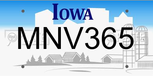 MNV365 Iowa License Plate