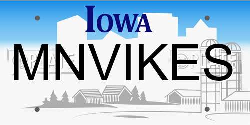 MNVIKES Iowa License Plate