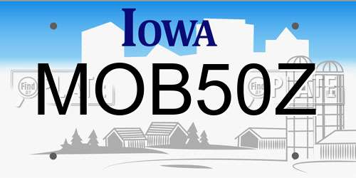 MOB50Z Iowa License Plate