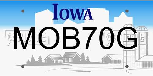 MOB70G Iowa License Plate