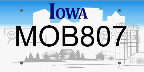 MOB807 Iowa License Plate