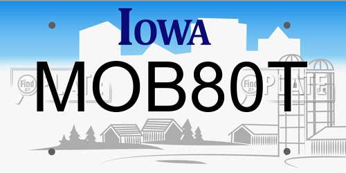 MOB80T Iowa License Plate