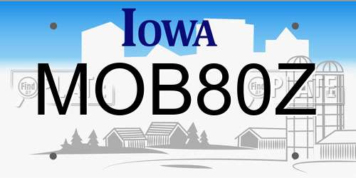 MOB80Z Iowa License Plate