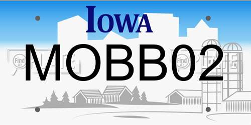 MOBB02 Iowa License Plate