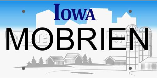 MOBRIEN Iowa License Plate