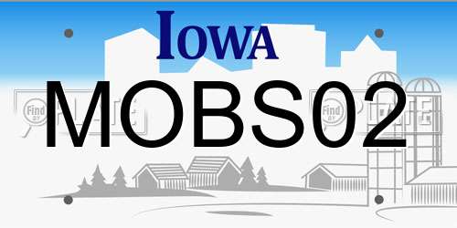 MOBS02 Iowa License Plate