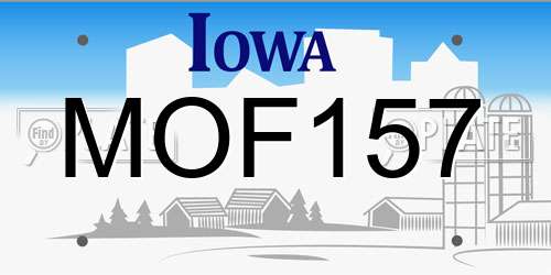 MOF157 Iowa License Plate