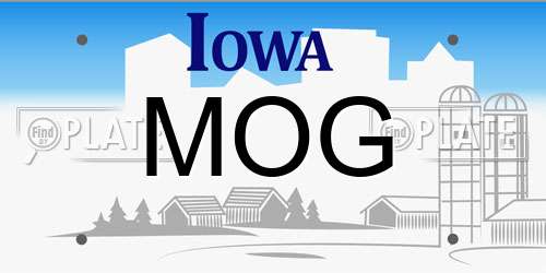 MOG Iowa License Plate