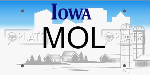 MOL Iowa License Plate