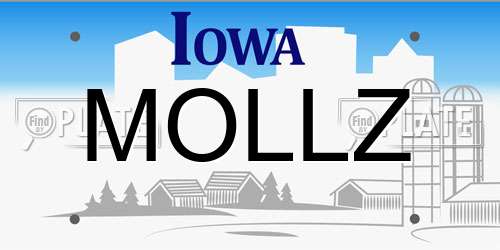 MOLLZ Iowa License Plate