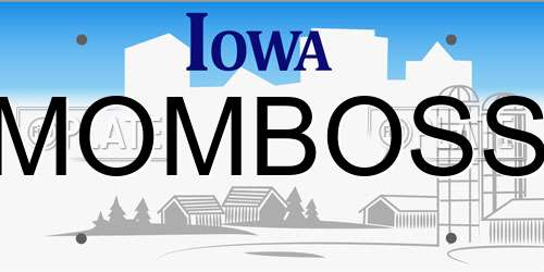 MOMBOSS Iowa License Plate