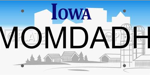 MOMDADH Iowa License Plate