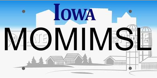 MOMIMSL Iowa License Plate
