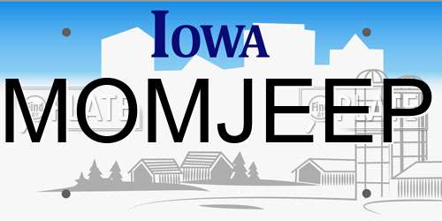 MOMJEEP Iowa License Plate