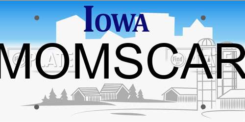 MOMSCAR Iowa License Plate