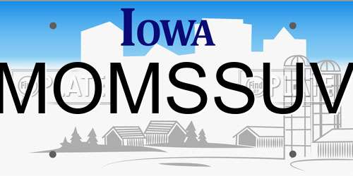 MOMSSUV Iowa License Plate