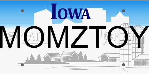 MOMZTOY Iowa License Plate