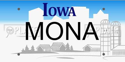 MONA Iowa License Plate