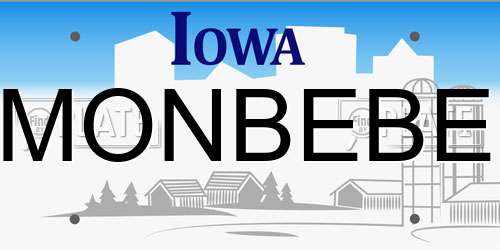 MONBEBE Iowa License Plate