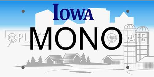 MONO Iowa License Plate