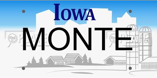 MONTE Iowa License Plate