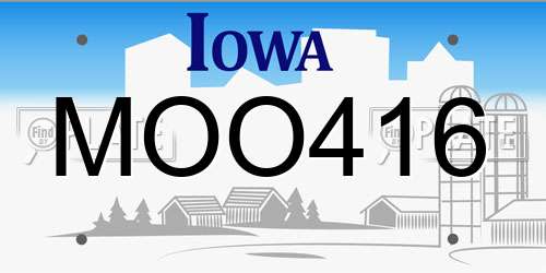 MOO416 Iowa License Plate