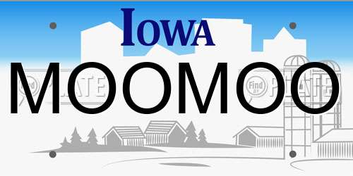 MOOMOO Iowa License Plate