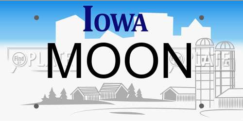 MOON Iowa License Plate