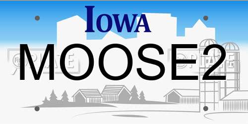 MOOSE2 Iowa License Plate