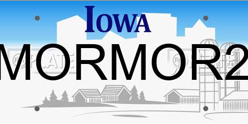 MORMOR2 Iowa License Plate