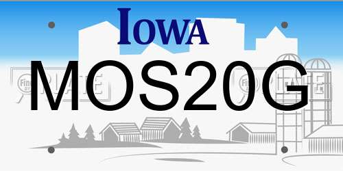 MOS20G Iowa License Plate