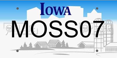 MOSS07 Iowa License Plate