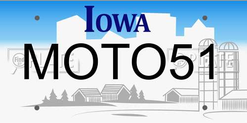 MOTO51 Iowa License Plate
