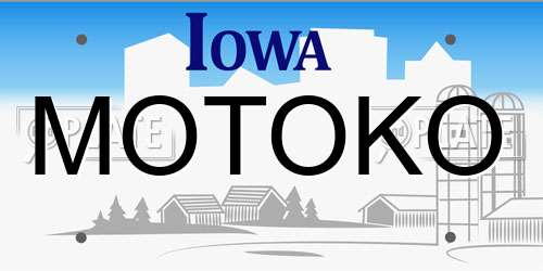 MOTOKO Iowa License Plate