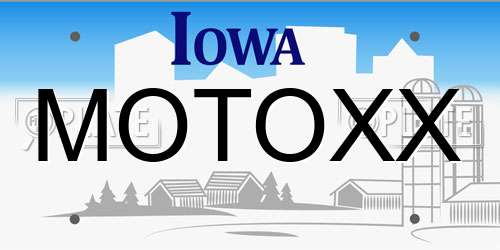 MOTOXX Iowa License Plate