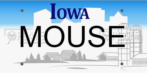 MOUSE Iowa License Plate
