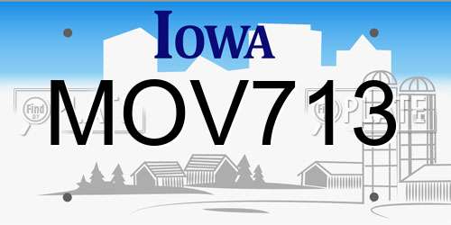 MOV713 Iowa License Plate