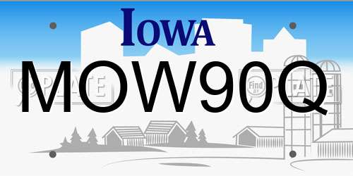 MOW90Q Iowa License Plate