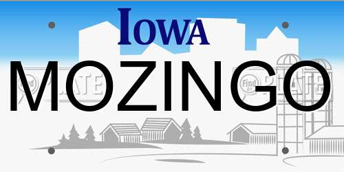 MOZINGO Iowa License Plate