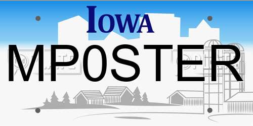 MP0STER Iowa License Plate