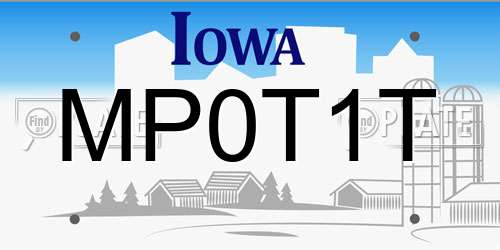 MP0T1T Iowa License Plate