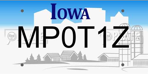MP0T1Z Iowa License Plate